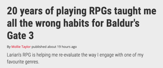 外媒：《博德之门3》让我20年RPG游戏"白玩"