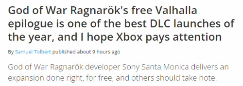 外媒称赞《战神5》免费DLC太良心：Xbox可关注一下