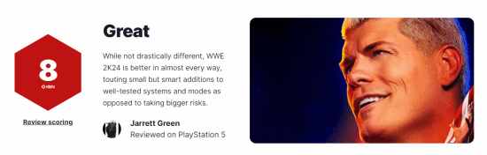 《WWE 2K24》IGN 8分：瑕疵不掩瑜 年年有进步！