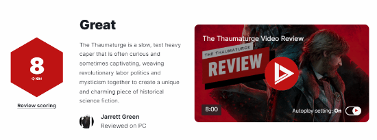 《奇唤士》IGN 8分：独特而迷人的历史科幻小说